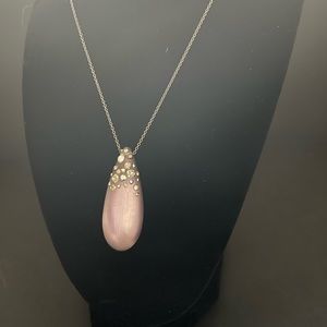 Alexis Bittar Purple Lavender Lucite Diamond Dust Pendant Necklace